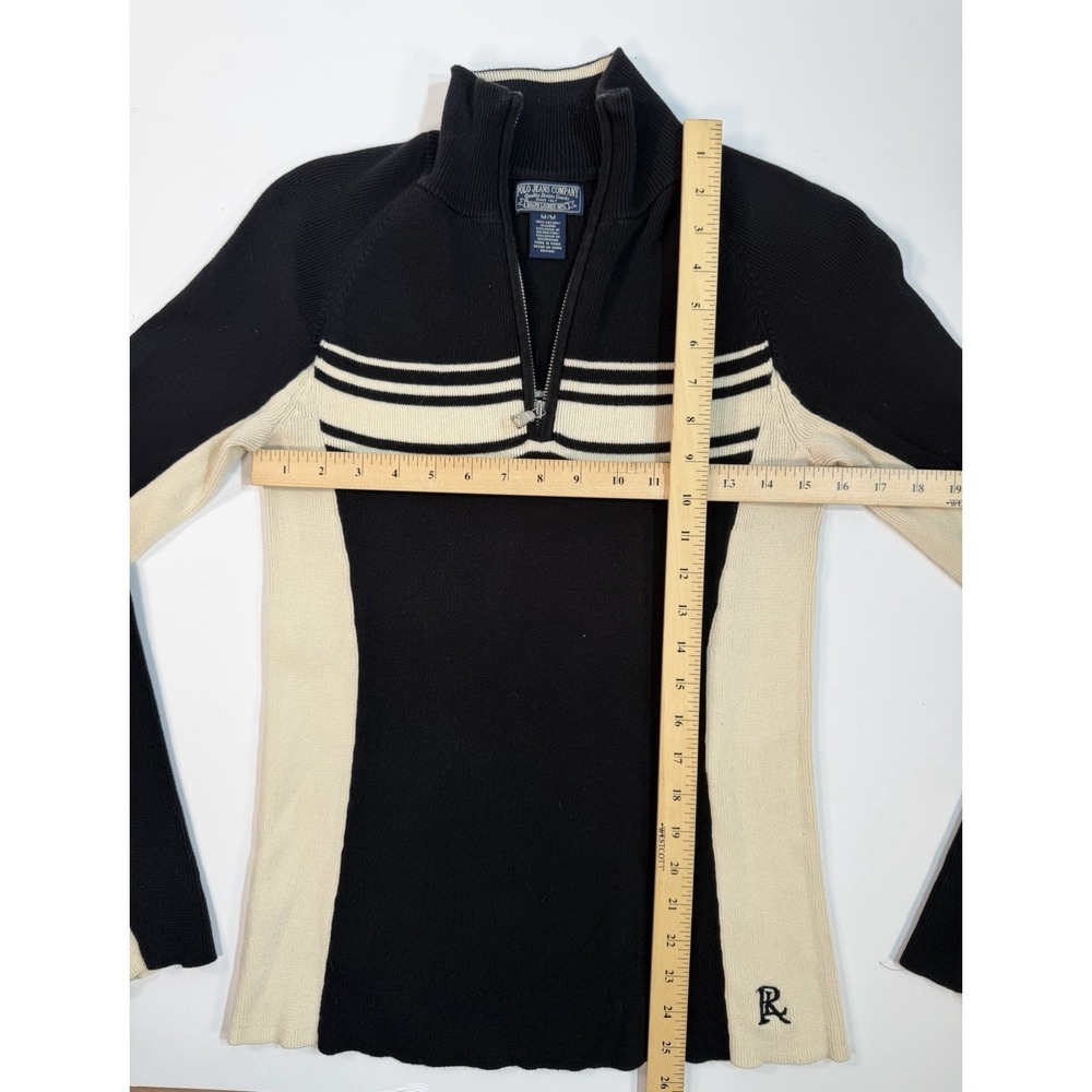 Polo Jeans Company Ralph Lauren Sweater Womens Medium Quarter Zip - Picture 3 of 4